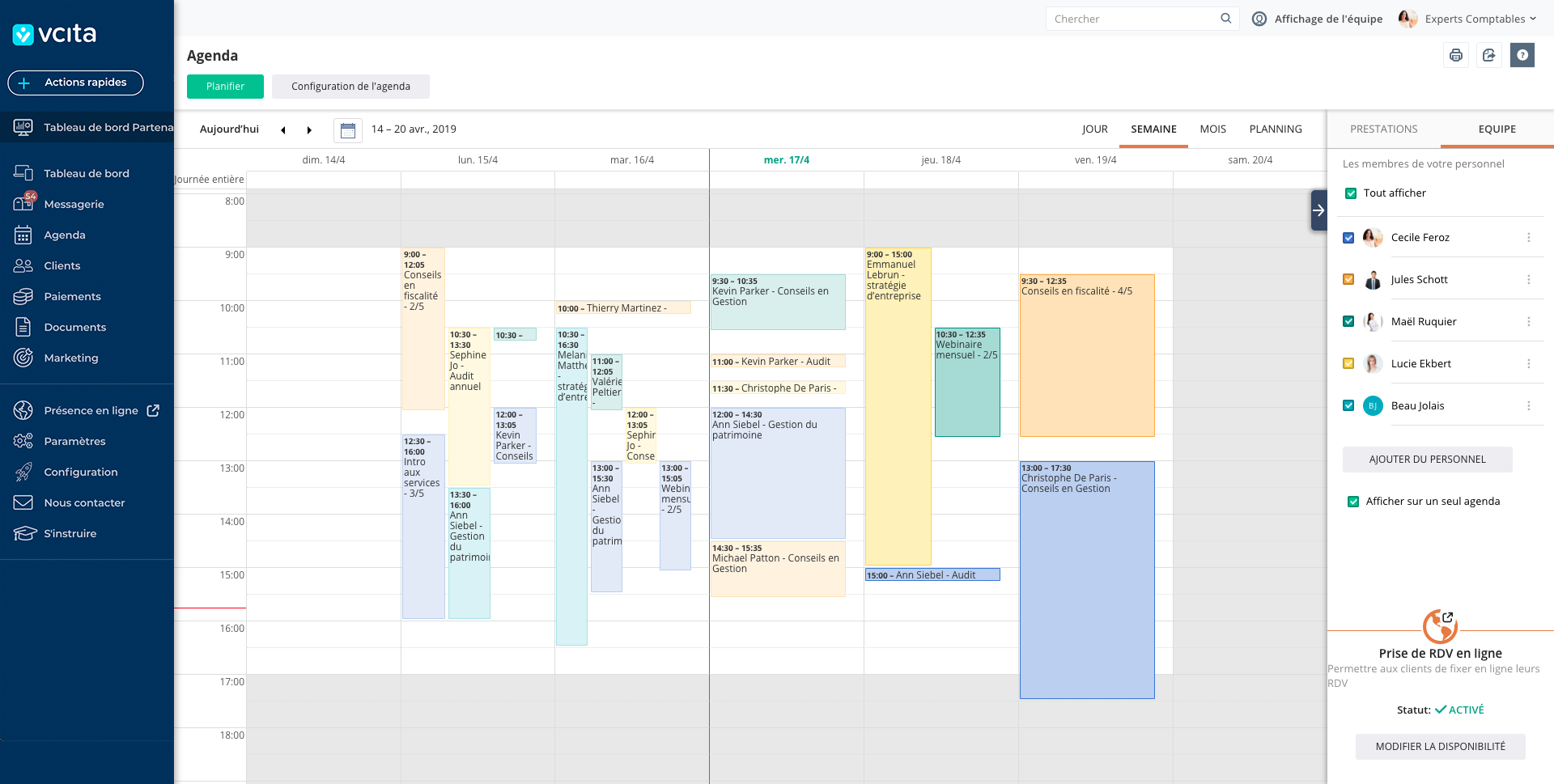 Planning médical vcita prise de rendez vous logiciel en ligne