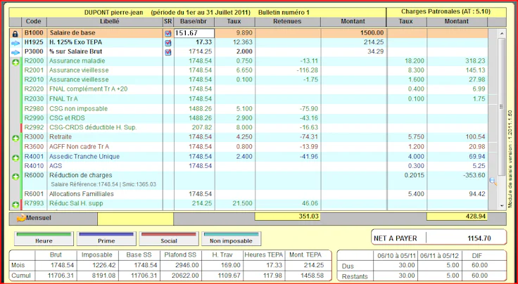 Paye MTAE capture d'écran