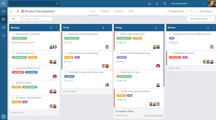 outils de pilotage de projet : visuel Taskworld 