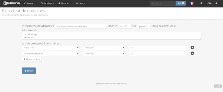 Extracteur de domaines pour identifier les consultants et agences SEO à contacter