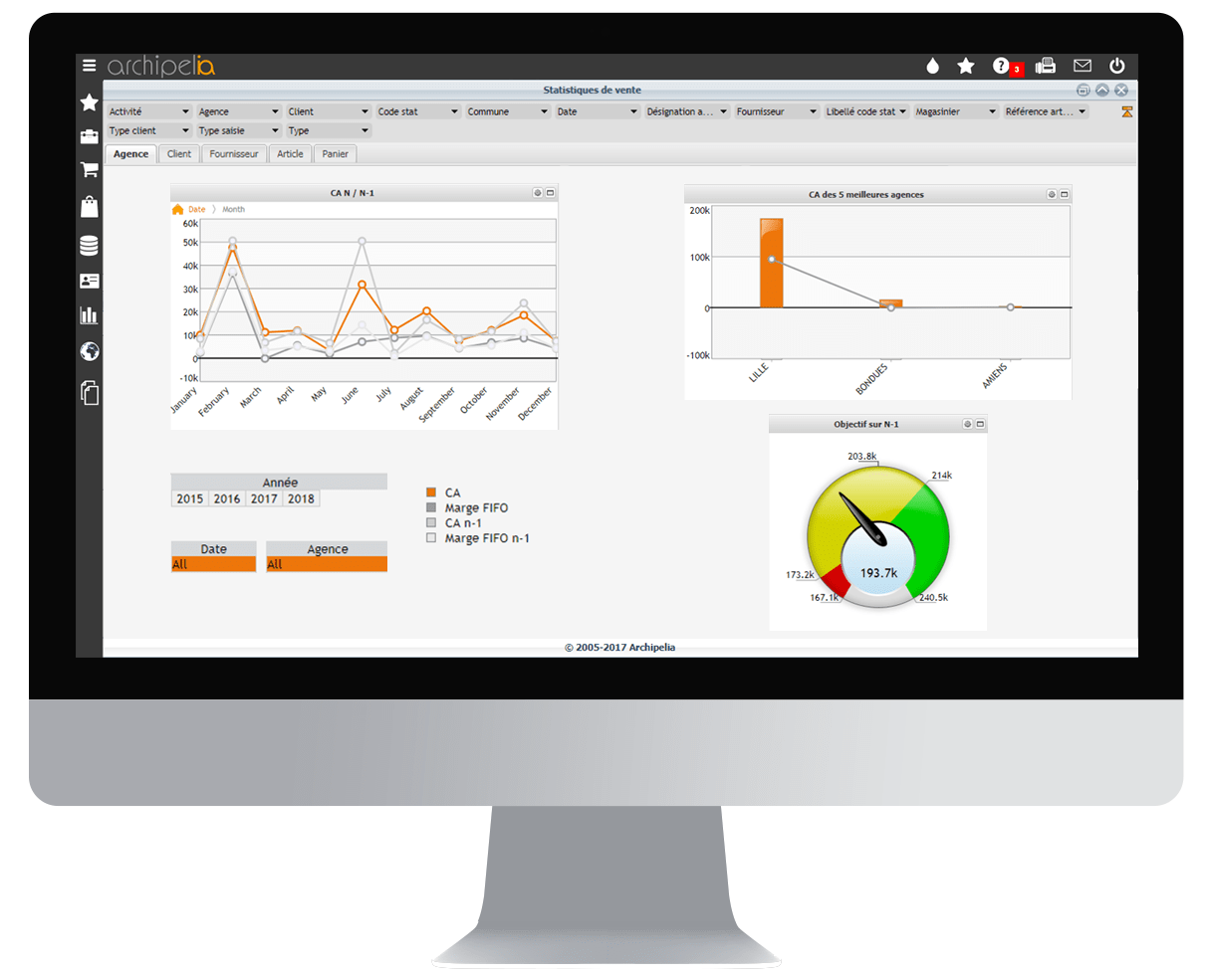 Alternative à Sage Apinegoce Apisoft : Archipelia et sa Business Intelligence