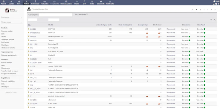 Dolibarr gestion de stock