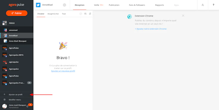 ajouter des comptes de réseaux sociaux dans agorapulse