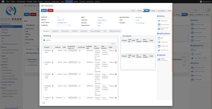 open-prod logiciel gestion de production