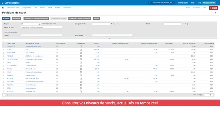 EXACT pour Commerce & négoce - Gestion de stock