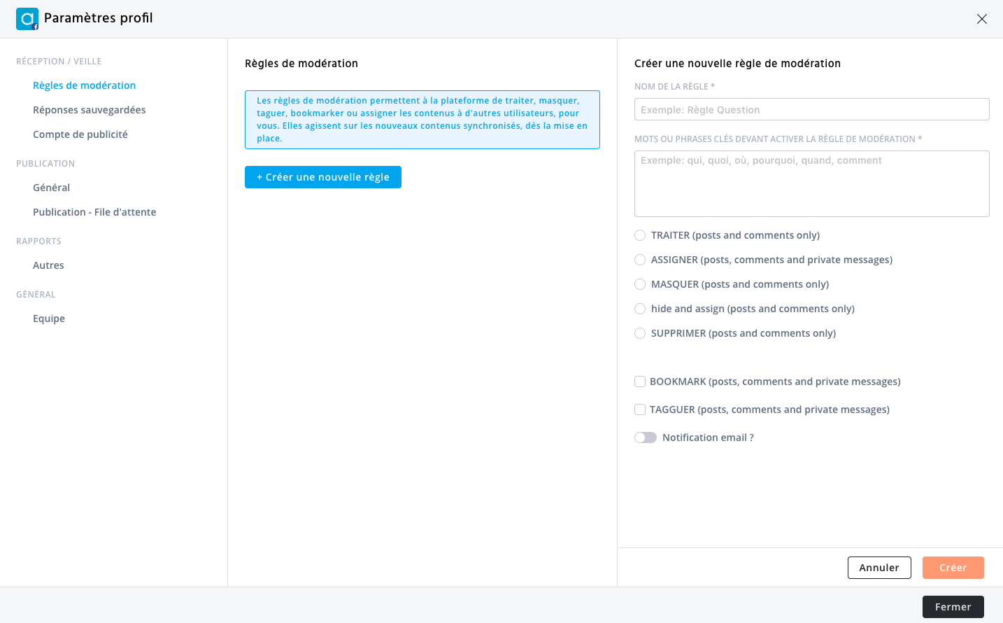règles de modération réseaux sociaux agorapulse