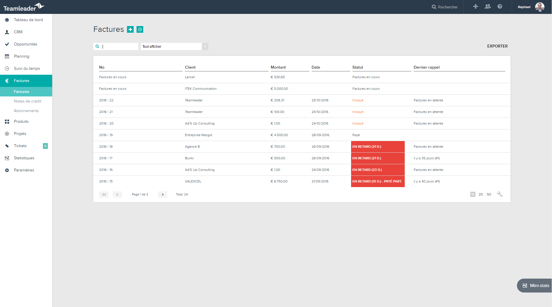 Logiciel facturation en ligne TPE Teamleader