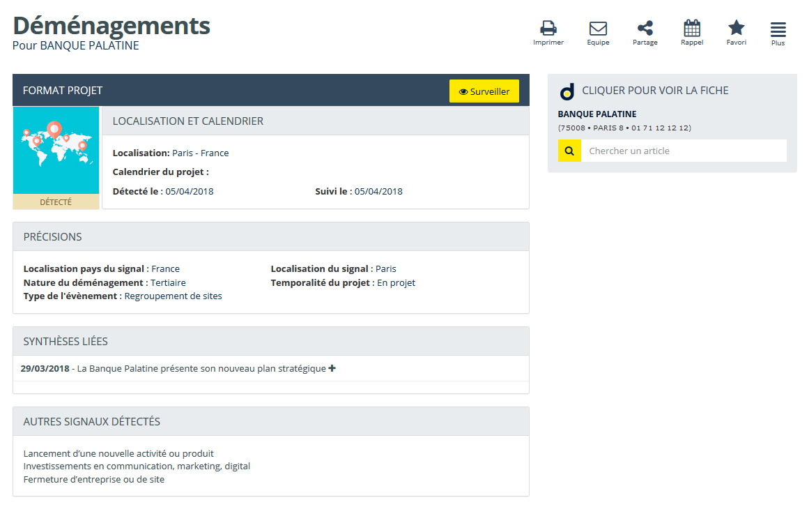 Outils de prospection : Decidento