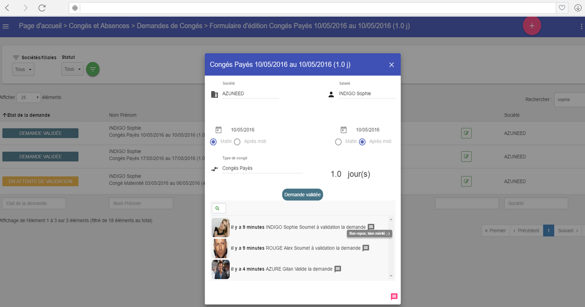 Logiciel gestion congés : Azuneed
