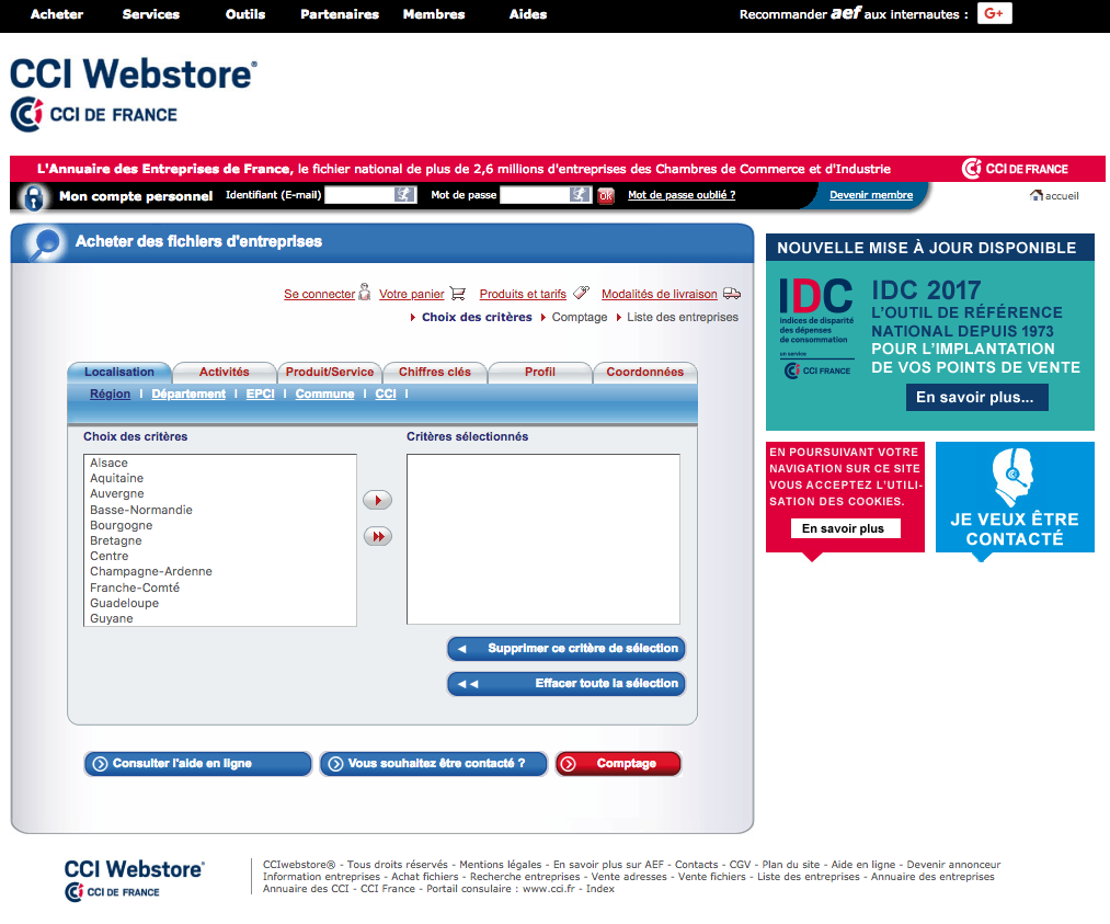 Achat de fichier b to b avec le CCI webstore