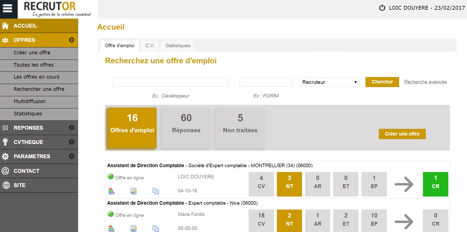 le logiciel de recrutement Recrutor