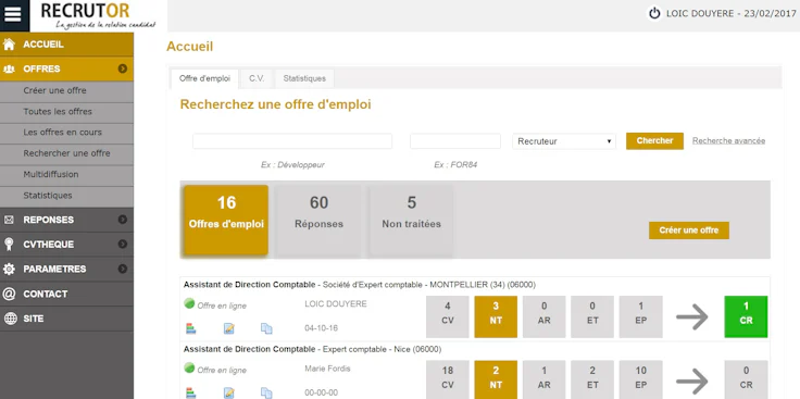 le logiciel de recrutement Recrutor