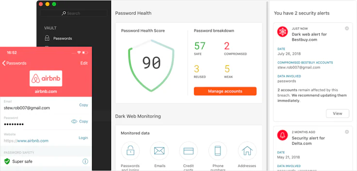 Meilleur gestionnaire de mot de passe 2020 : visuel Dashlane