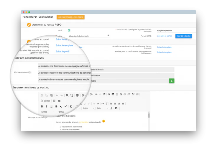 Initiave CRM en conformité au RGPD
