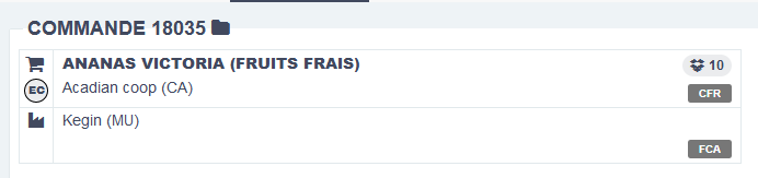 incoterm à l'achat et à la vente commande