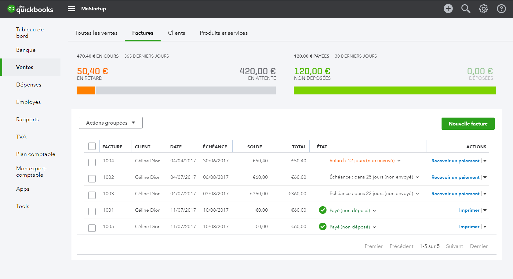 Facture facile Quickbooks facturation logiciel facturation