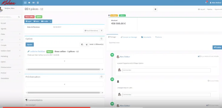 Extranet CRM : l'outil Koban