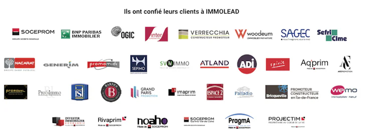 Promoteurs qui font une utilisation de extranet CRM Immolead