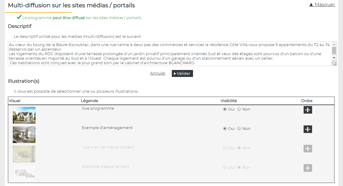 Leizaa logiciel avec passerelles de Multidiffusion annonces immobilières