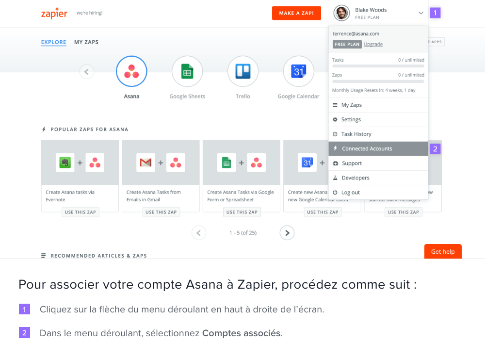 planifier un projet et interopérabilité avec zapier
