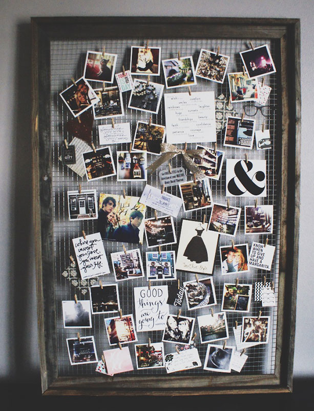 création de vision board avec des photos