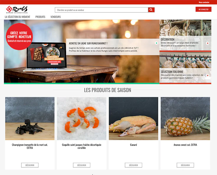 marketplace b2b marché Rungis réalisée avec Uppler