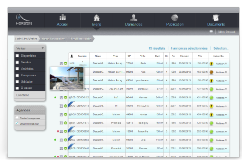 Logiciel agence immobilière Horizon