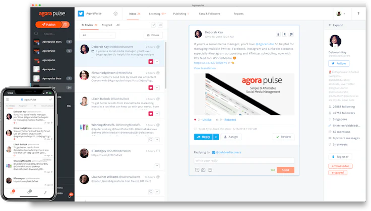 Interface © Agorapulse
