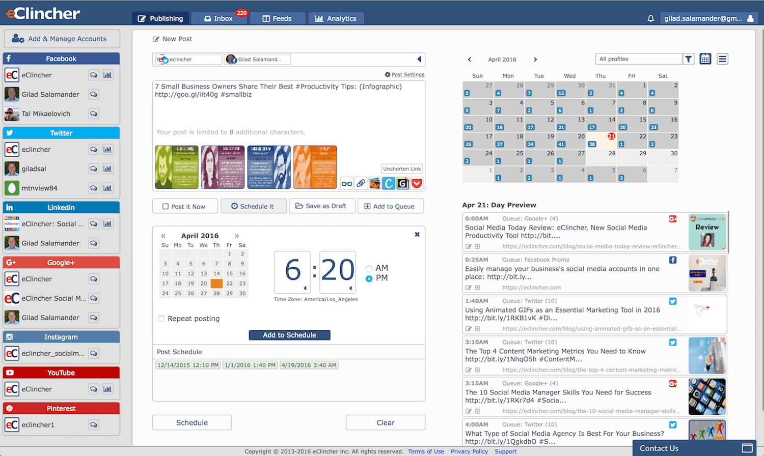 eclincher : outil de social media management