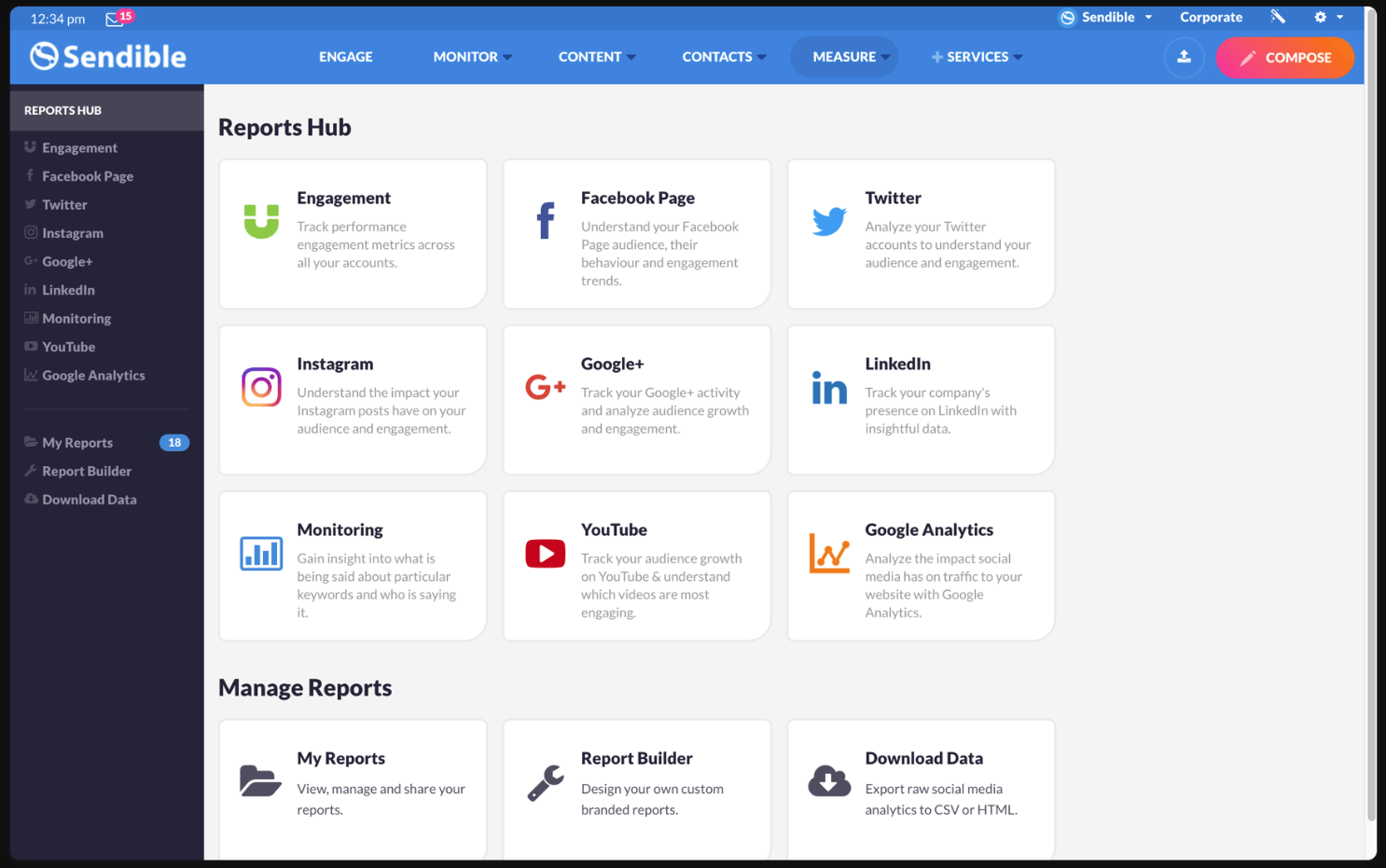 Interface © Sendible