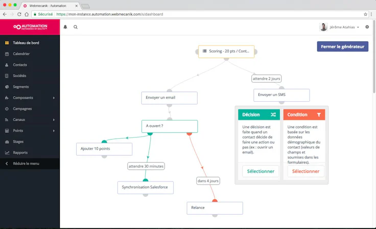 La solution de marketing automation Webmecanik