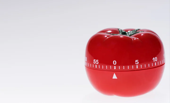 Technique Pomodoro minuteur forme tomate