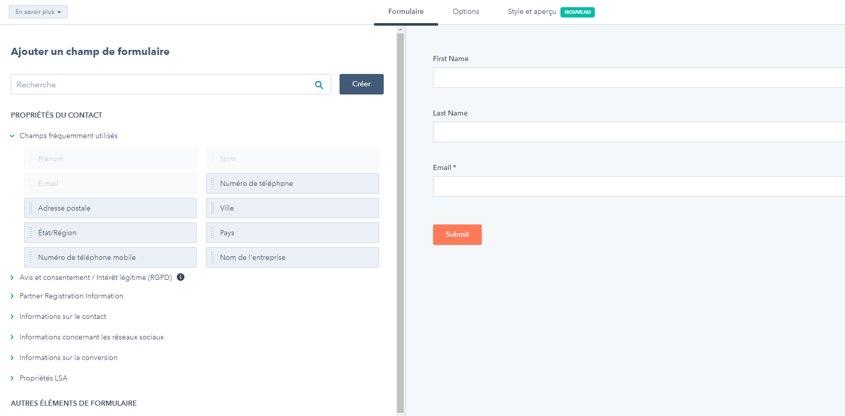 La création de formulaires dans HubSpot