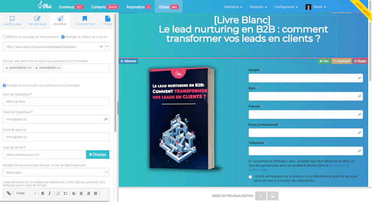 Création de landing page avec Plezi