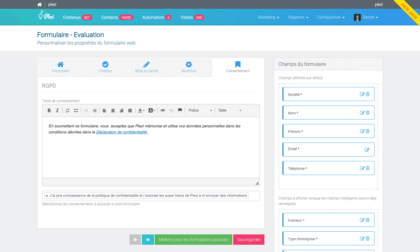 Les formulaires intelligents de Plezi
