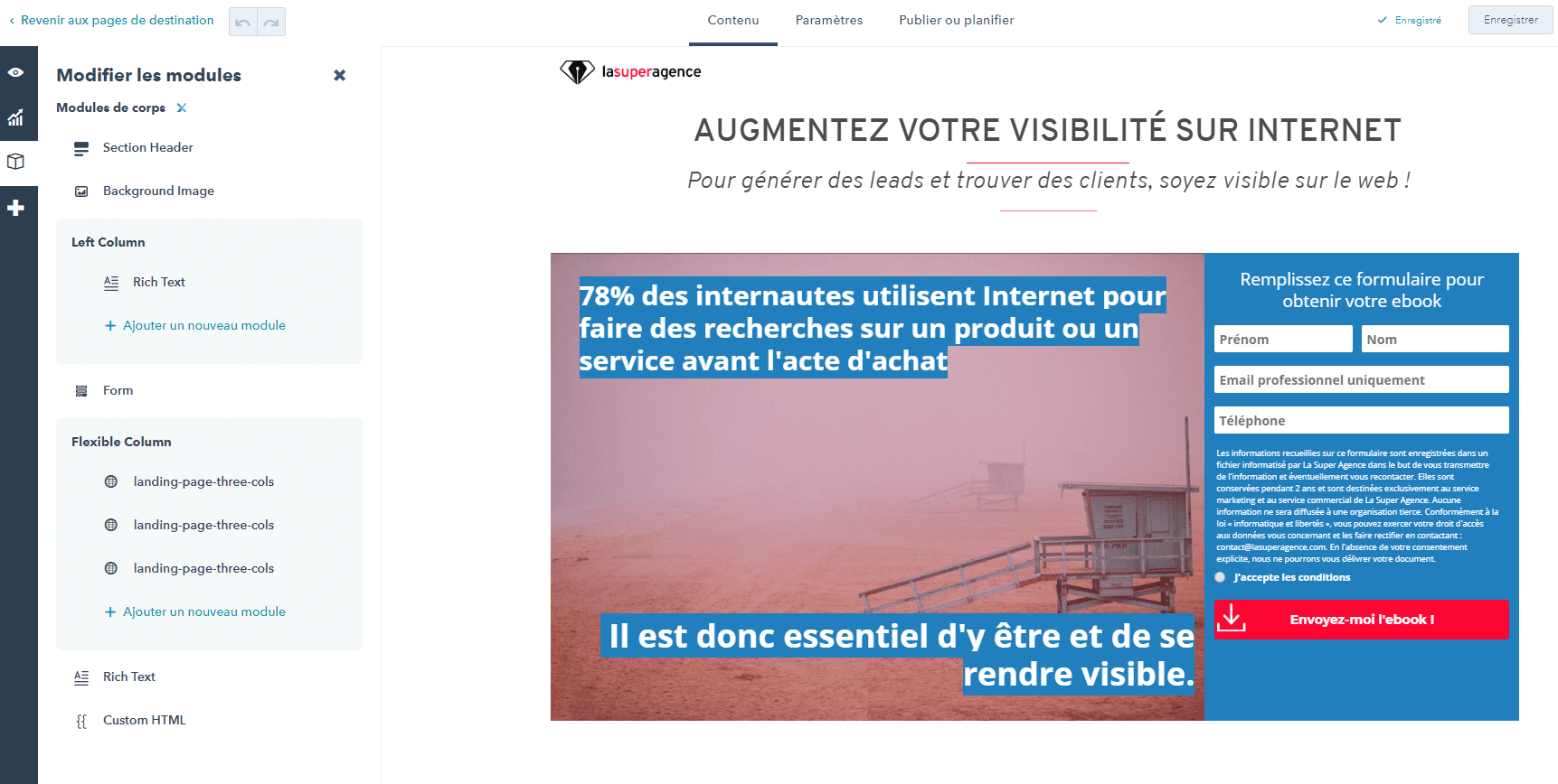 Création de landing page et de CTA avec HubSpot