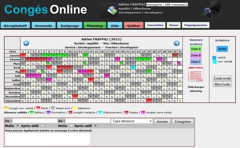 E-congés ServicesRHOnline