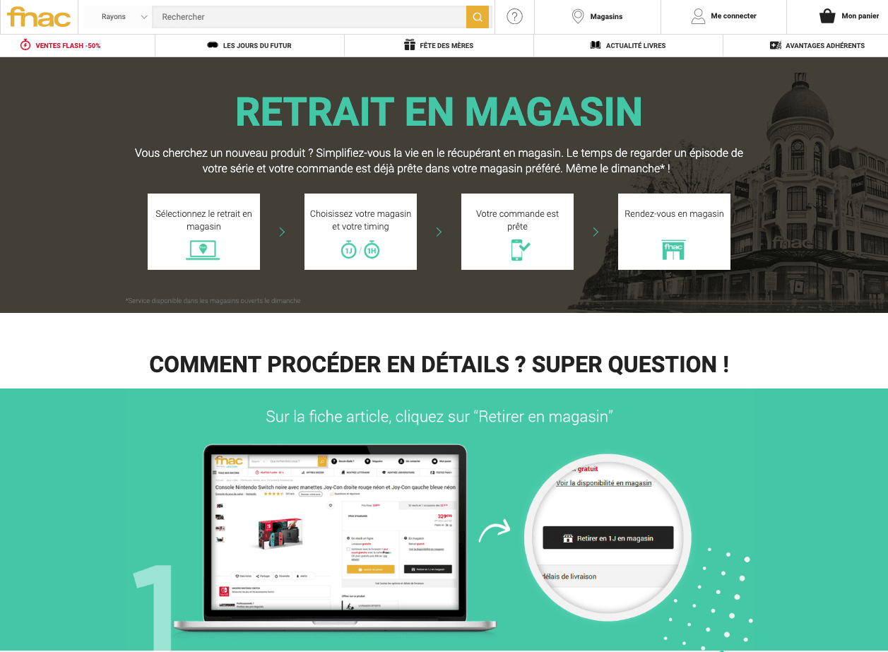 Exemple de retrait en magasin
