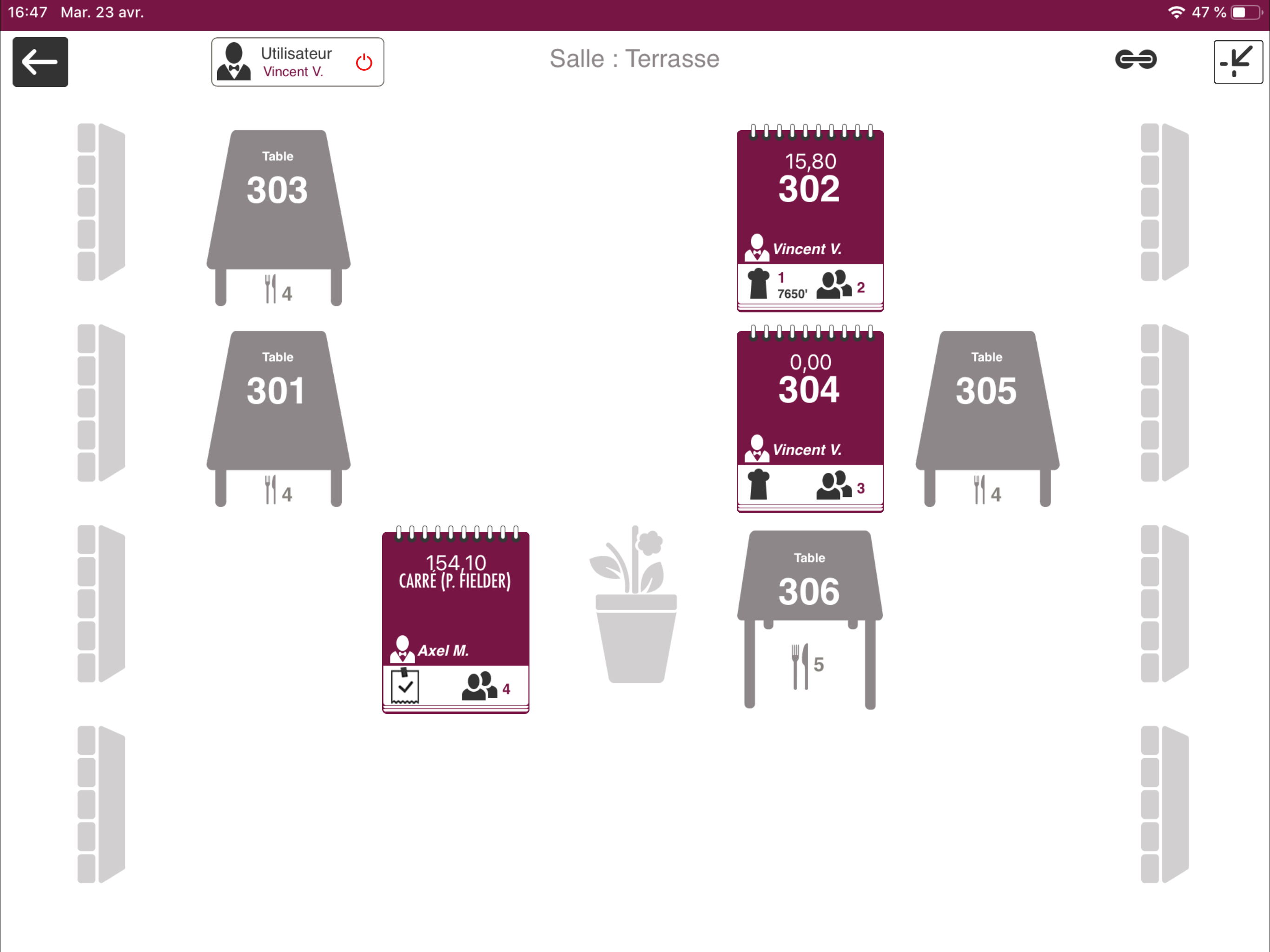 Gestion restaurant : plan de salle L'Addition