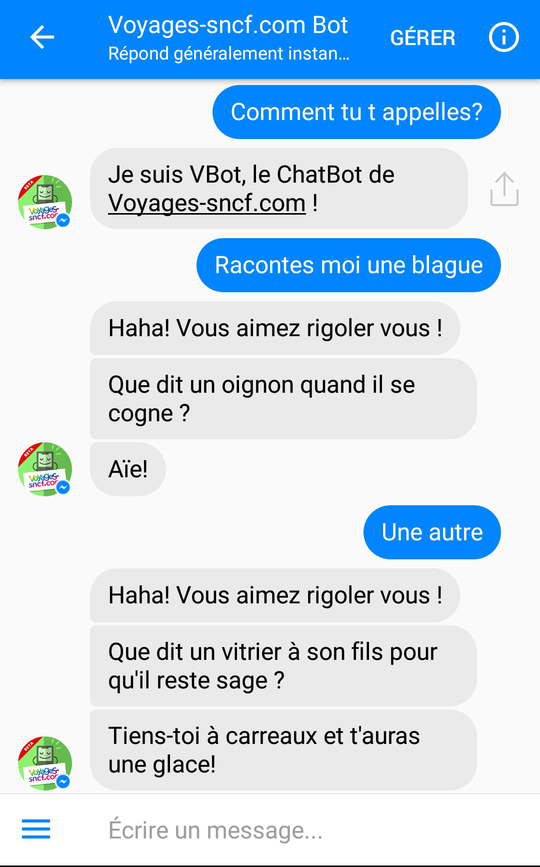 exemple chabot SNCF