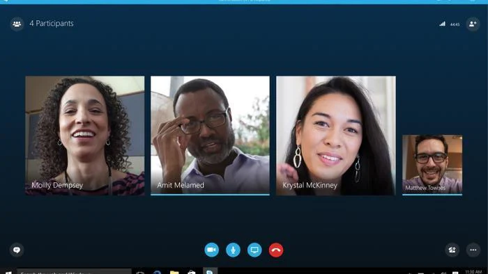 réunion de travail : visuel Skype