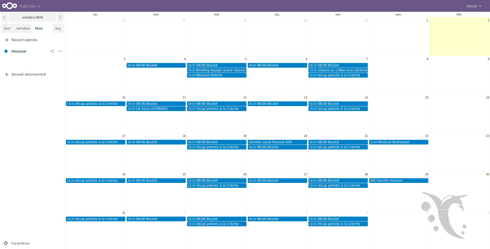 calendrier partagé : visuel framagenda