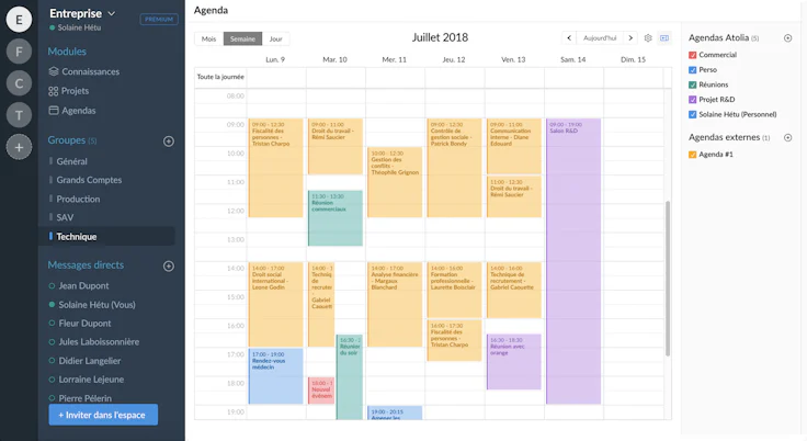 calendrier partagé : visuel atolia