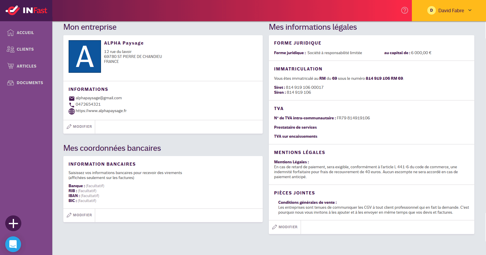 Tutoriel INFast : renseignements à remplir