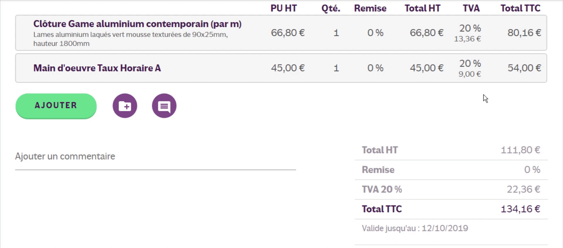 Tutoriel INFast : taux TVA
