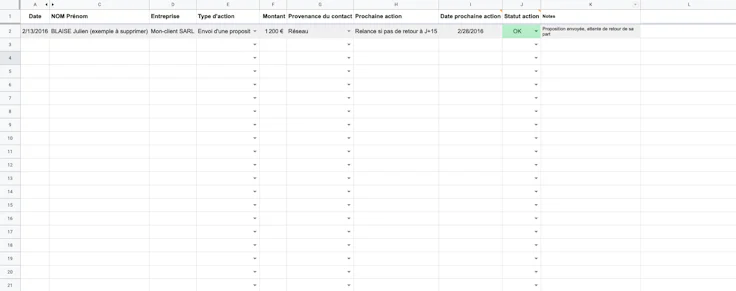 modele crm excel