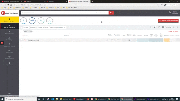 Tutoriel Beetween : Sélection de candidats suite à réponse à annonce en fonction de leur correspondance à cette dernière
