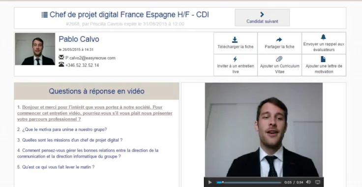 entretien video easyrecrue Entretien vidéo : visuel Easyrecrue