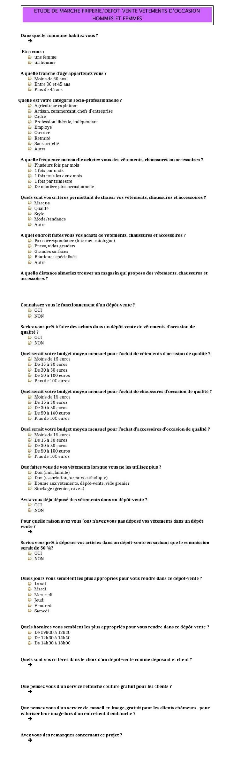etude de marché exemple