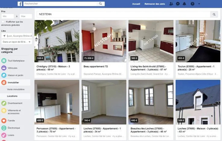 Marketplace location Facebook Marketplace exemple